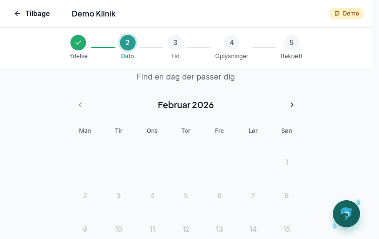 Simple Bookings kalender på en bærbar computer