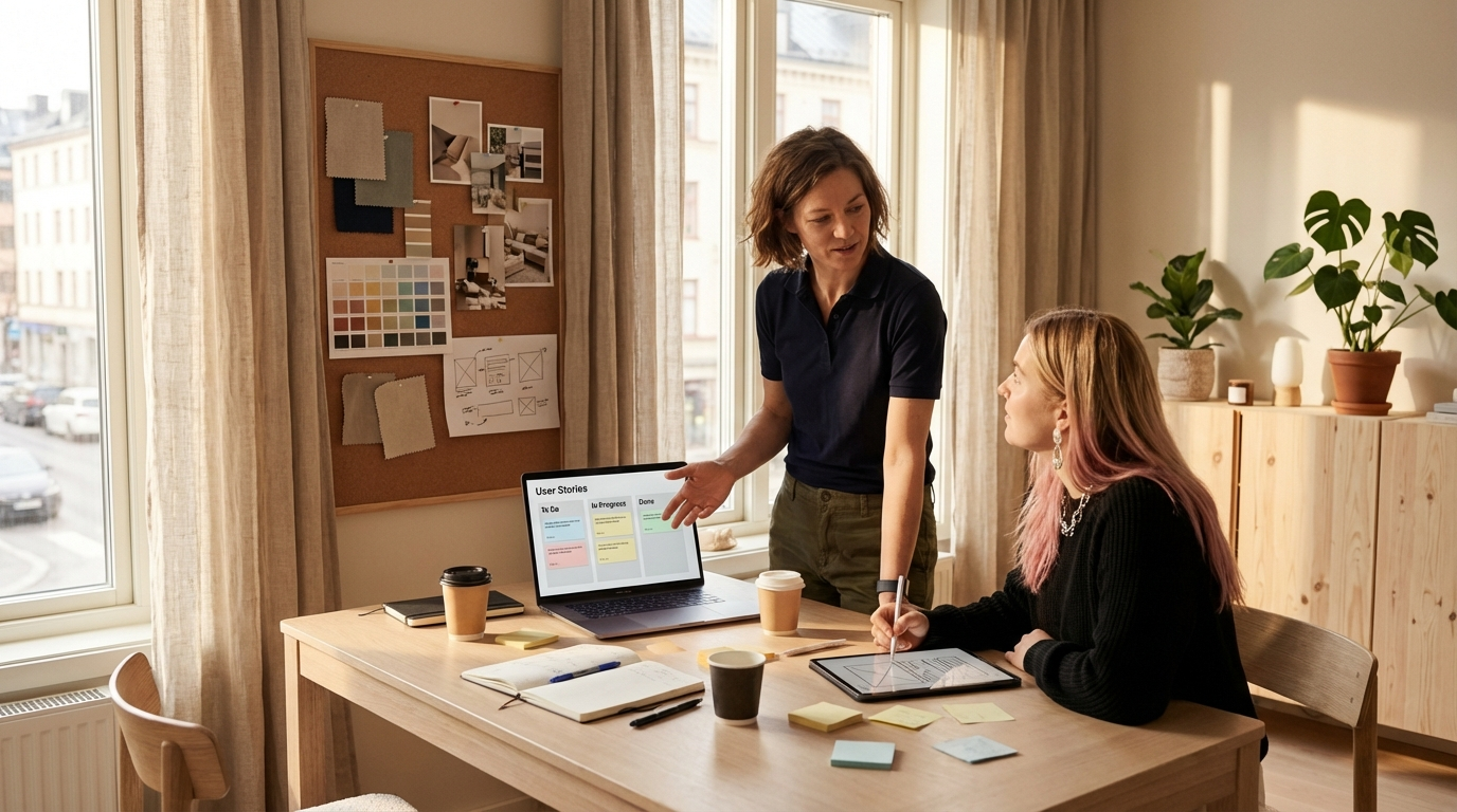 Pia og Frida arbejder på produktdesign